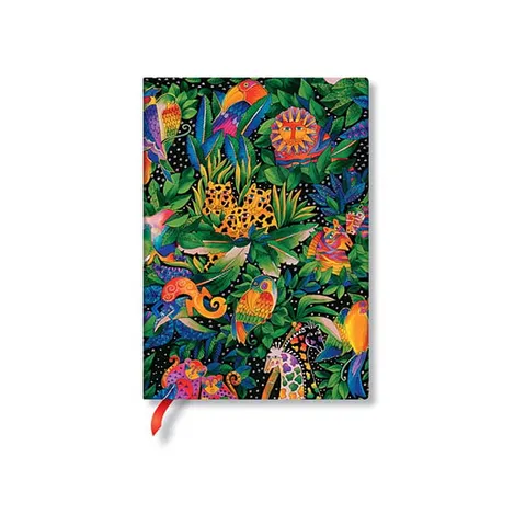 Paperblanks Caiet Jungle Song, Midi, liniatură mare, copertă moale, 88 file
