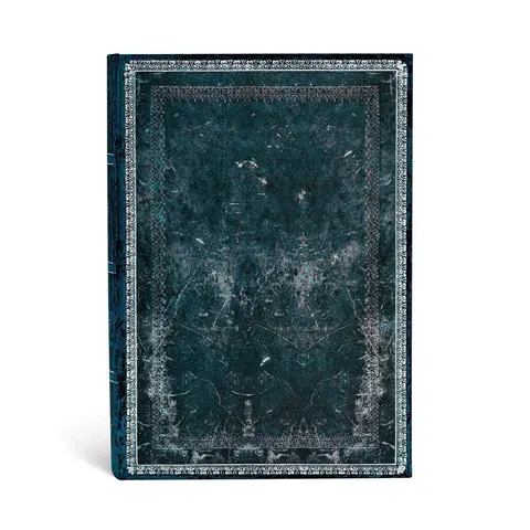 Paperblanks Caiet Midnight Steel, 130 x 180 mm, cu linii late, copertă tare, 72 file