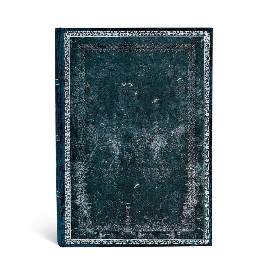 Paperblanks Caiet Midnight Steel, 130 x 180 mm, cu linii late, copertă tare, 72 file