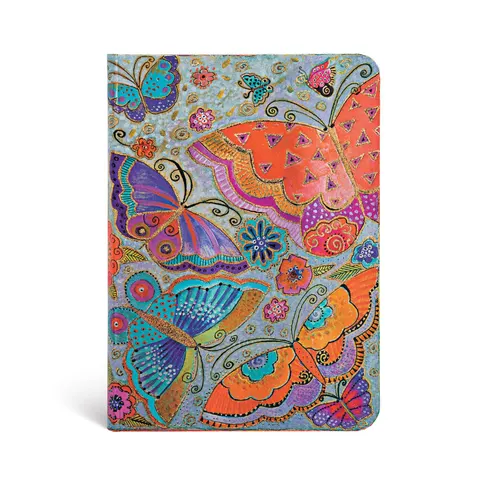 Caiet Paperblanks Flutterbyes, 120 x 170 mm, cu linii late, copertă tare, 88 foi