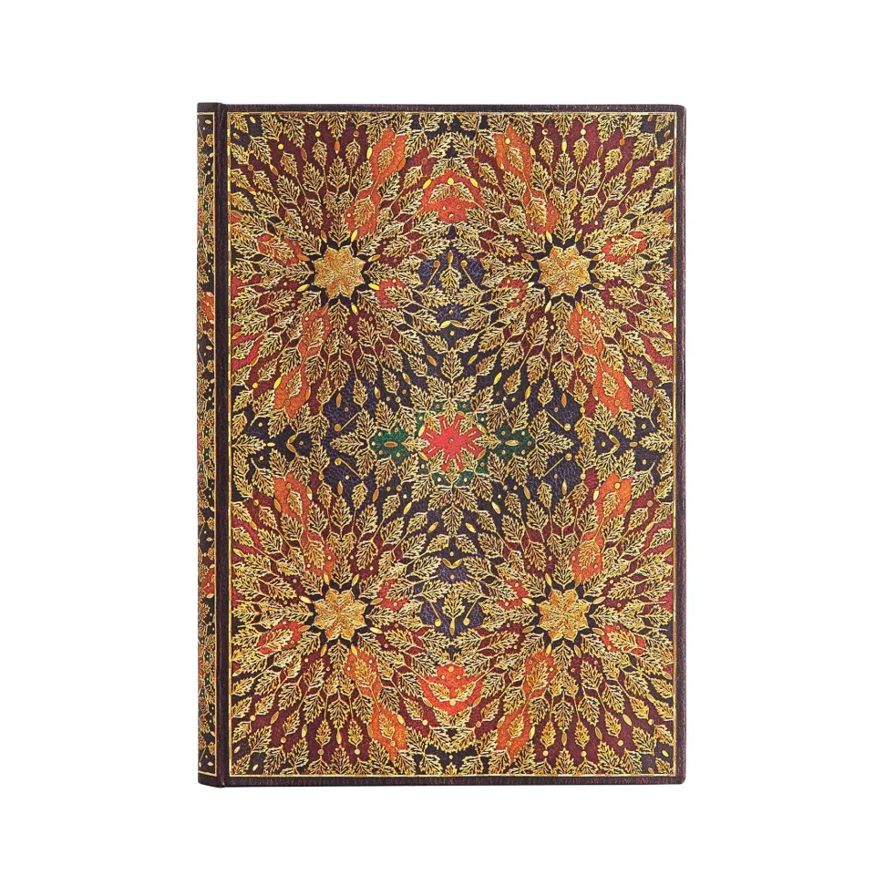 Caiet Paperblanks Fire Flowers, Midi, cu linii, copertă tare, 120 file
