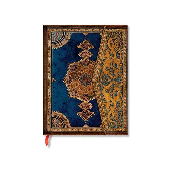 Caiet Paperblanks Safavid Indigo, 180 x 230 mm, liniat, copertă tare, 72 foi