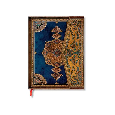 Caiet Paperblanks Safavid Indigo, 180 x 230 mm, liniat, copertă tare, 72 foi