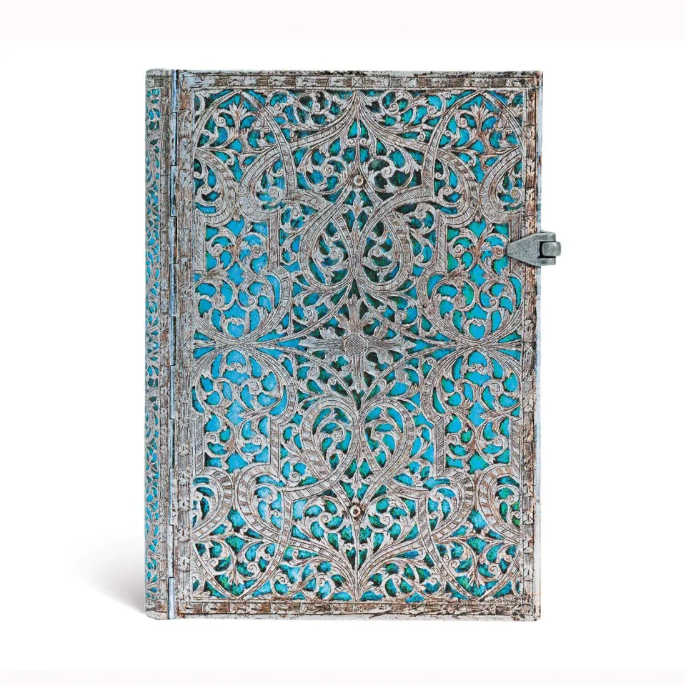 Paperblanks Caiet Maya Blue, Midi, linii late, copertă tare, 120 file