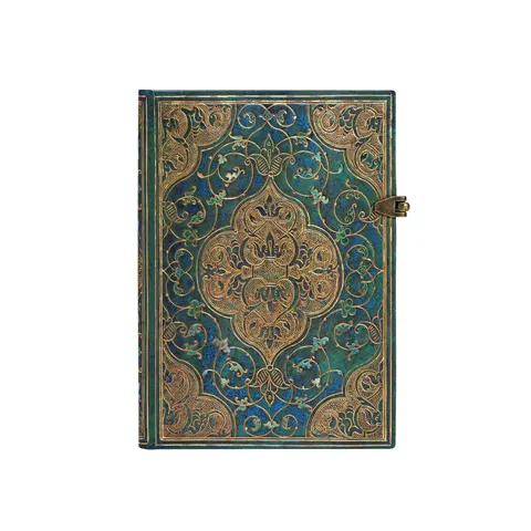 Paperblanks Caiet Turquoise, Midi, cu linii late, copertă tare, 120 file