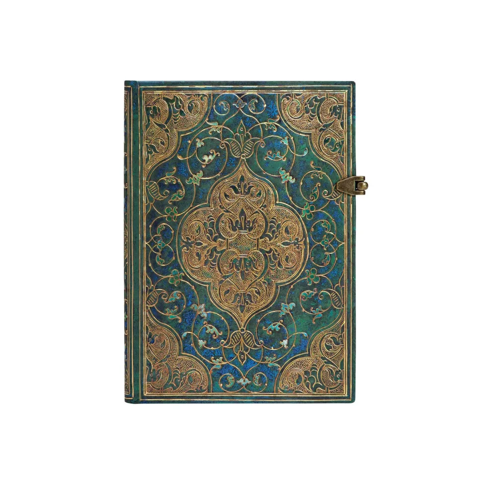 Paperblanks Caiet Turquoise, Midi, cu linii late, copertă tare, 120 file
