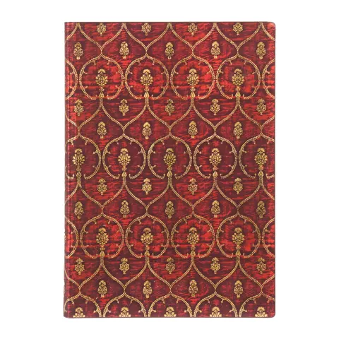 Paperblanks Caiet Red Velvet, Midi, dictando, copertă moale, 88 file