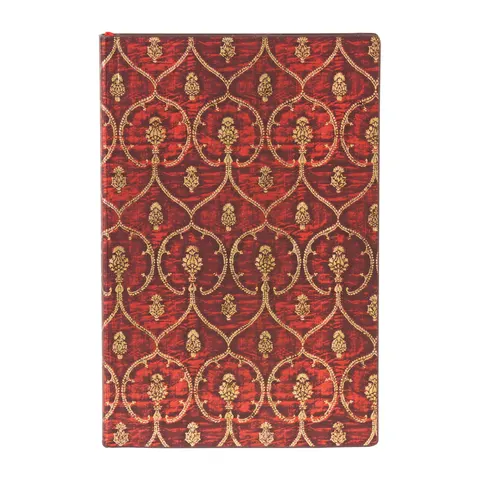 Paperblanks Caiet Red Velvet, Mini, cu linii late, copertă moale, 104 file