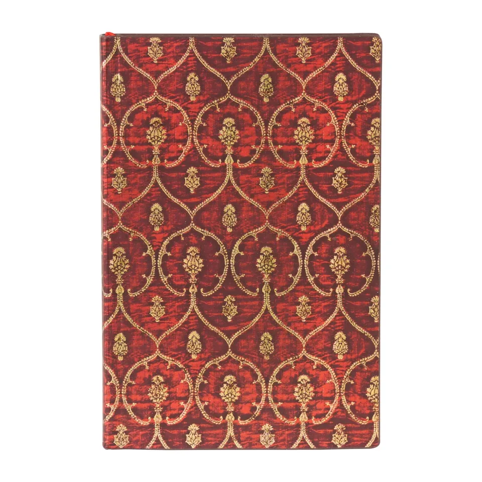 Paperblanks Caiet Red Velvet, Mini, cu linii late, copertă moale, 104 file