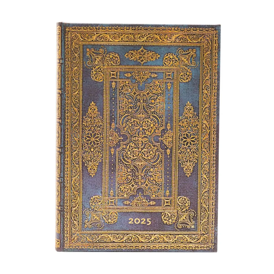 Paperblanks Agendă Blue Luxe, Midi, o zi pe pagină, copertă cartonată, 208 file, pentru 2025