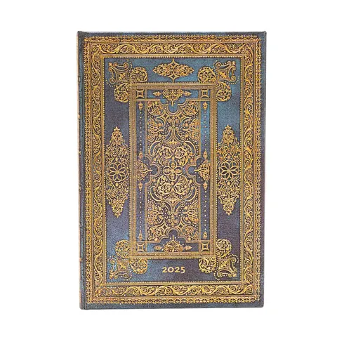 Paperblanks Planner Blue Luxe, Mini, orizontal, copertă tare, 80 file, pentru 2025