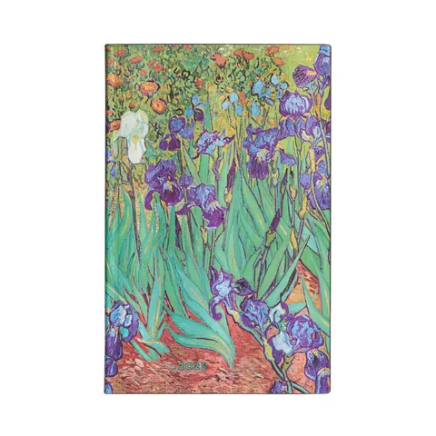 Paperblanks Planner Van Gogh's Irises, Maxi, orizontal, copertă moale, 88 file, pentru 2025