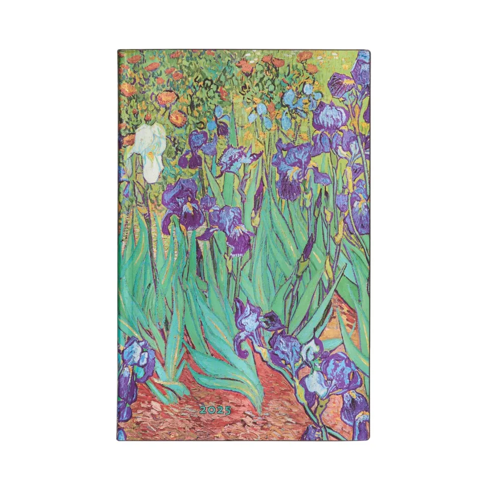 Paperblanks Planner Van Gogh's Irises, Maxi, orizontal, copertă moale, 88 file, pentru 2025