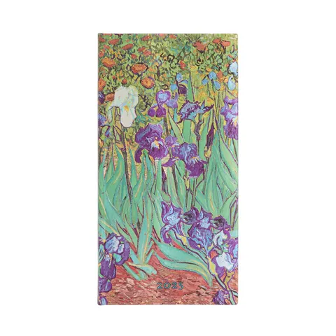 Planificator Paperblanks Van Gogh's Irises, Slim, orizontal, copertă tare, 80 file, pentru 2025