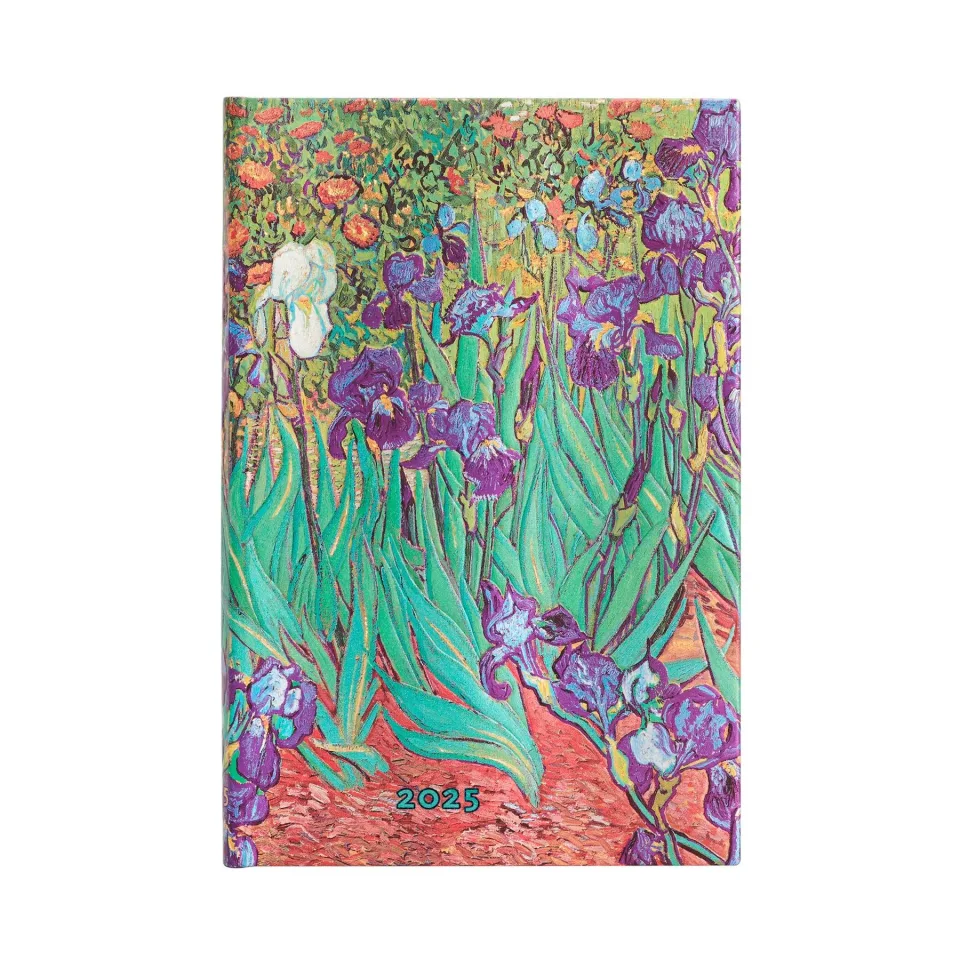 Planner Paperblanks Van Gogh's Irises, Mini, Verso, copertă tare, 80 foi, pentru 2025