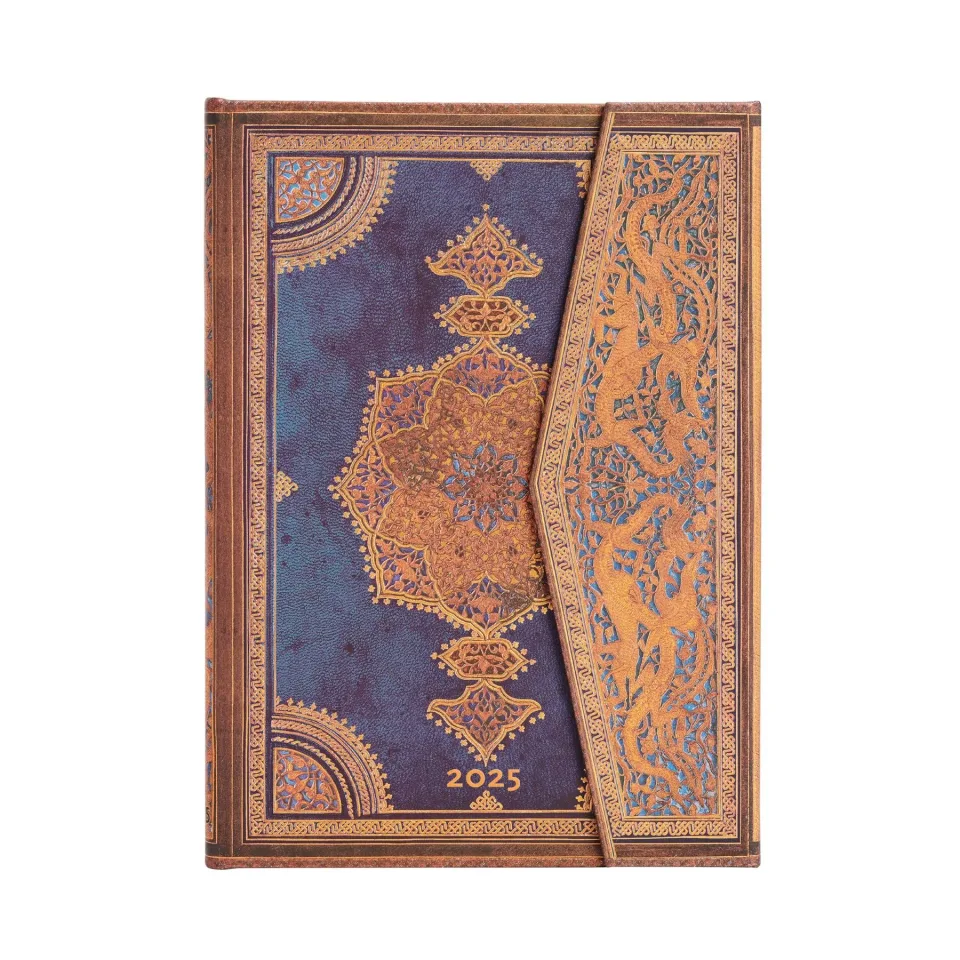 Paperblanks Planner Safavid Indigo, Midi, Verso, copertă tare, 80 foi, pentru 2025