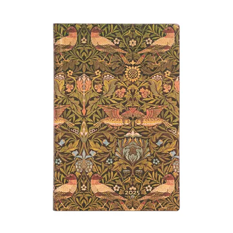 Paperblanks Planner Morris Birds, Mini, orizontal, copertă moale, 88 file, pentru 2025