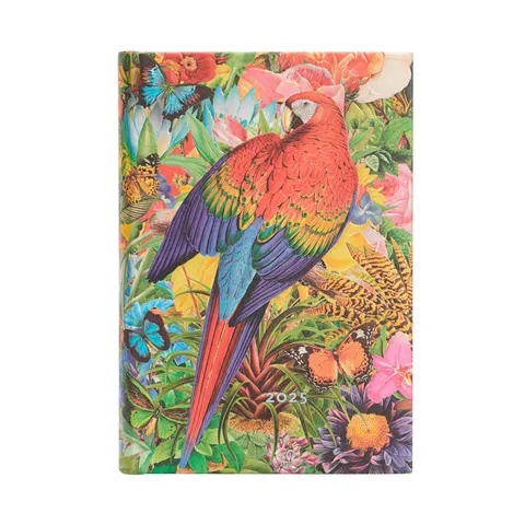 Paperblanks Planner Tropical Garden, Mini, 1 zi pe pagină, copertă tare, 208 foi, pentru 2025