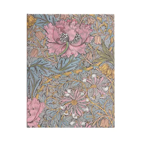 Paperblanks Planner Morris Pink, Ultra, orizontal, copertă tare, 80 file, pentru 2025
