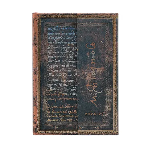 Paperblanks Planner Michelangelo, Mini, orizontal, copertă tare, 104 foi, pentru 2024-2025