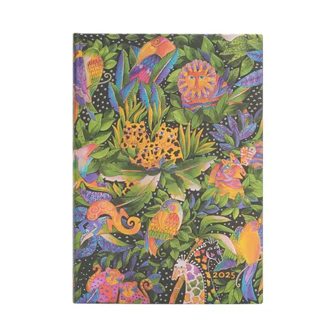 Paperblanks Planner Jungle Song, Midi, Verso, copertă tare, 80 de foi, pentru 2025