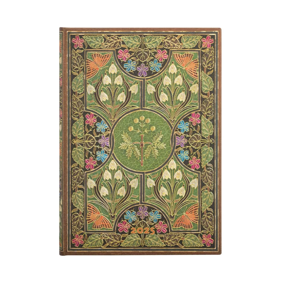 Paperblanks Planner Poetry in Bloom, Midi, orizontal, copertă tare, 80 file, pentru 2025