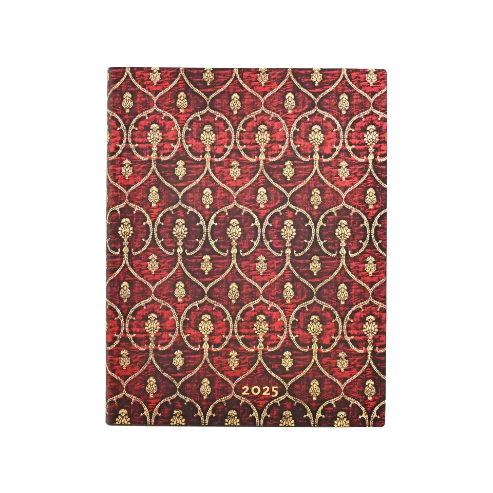 Paperblanks Planner Red Velvet, Ultra, vertical, copertă moale, 88 foi, pentru 2025