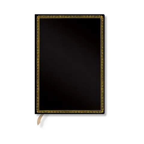 Paperblanks Caiet Black Edition, Midi, cu linii late, copertă tare, 72 file