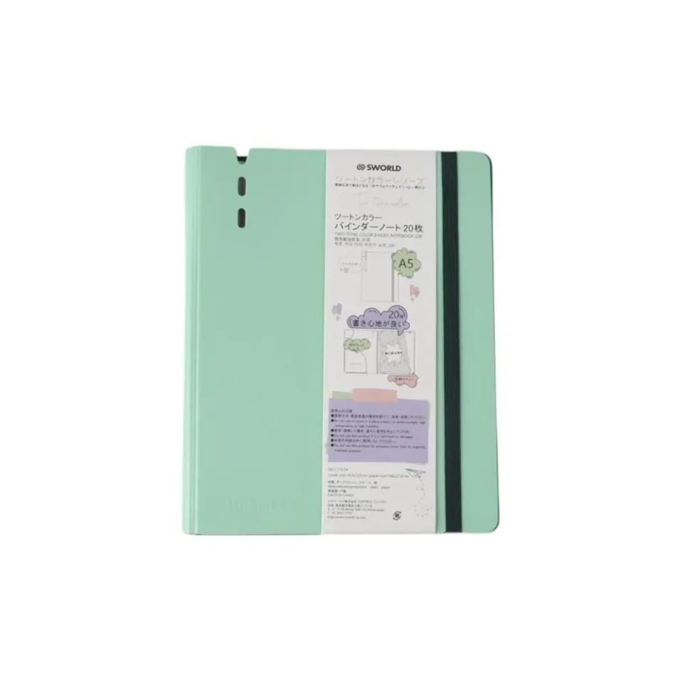 Carnet Sworld Laraine, A5, spiră, verde deschis