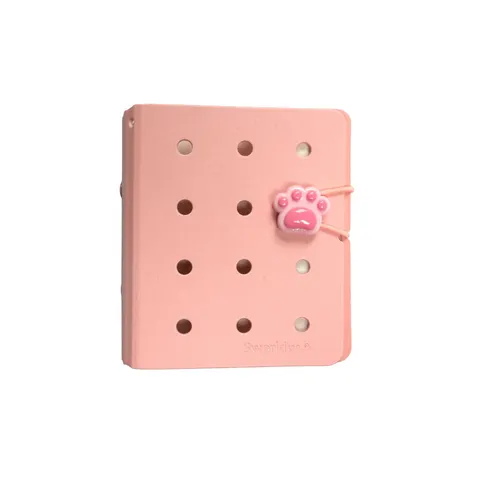 Carnet Sworld ME, 3 inele, elastic, pagini albe, 60 foi, roz