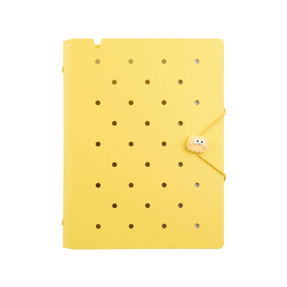 Caiet Sworld ME, A5, 6 inele, elastic, pagini albe, 40 file, galben