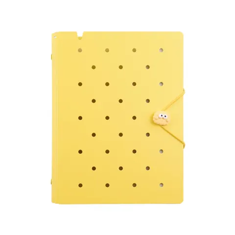 Caiet Sworld ME, A5, 6 inele, elastic, pagini albe, 40 file, galben