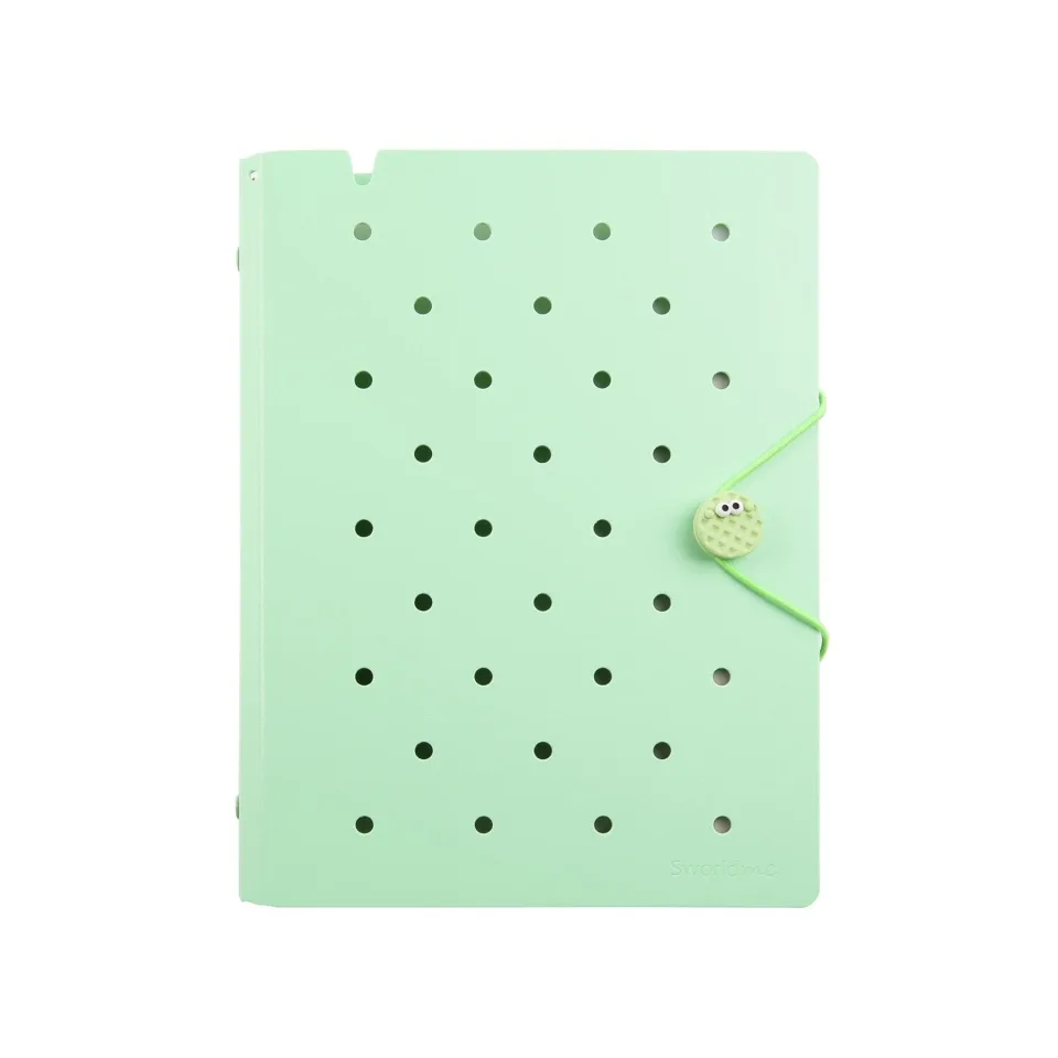 Caiet Sworld ME, A5, 6 Inele, Elastic, Foi Albe, 40 Foi, Verde