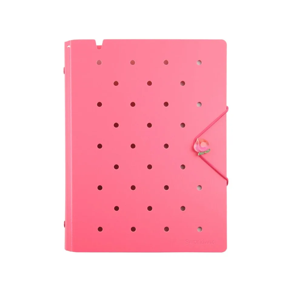 Sworld Caiet ME, A5, cu 6 inele, elastic, foi albe, 40 file, roșu