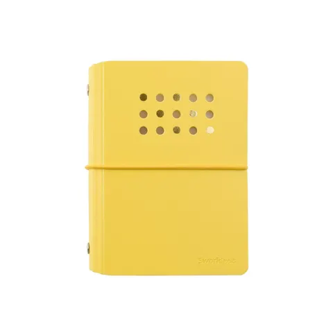 Sworld Caiet ME, A6, cu 6 inele, elastic, file albe, 40 file, galben