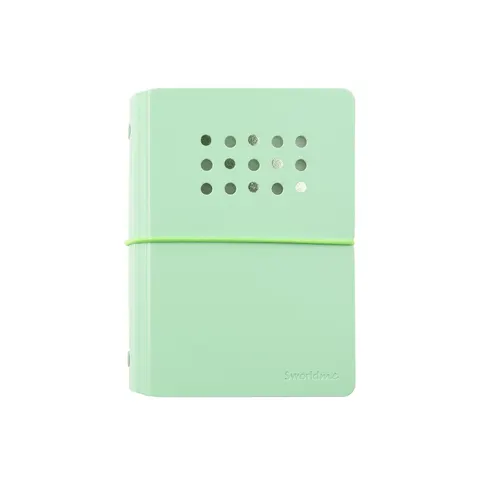 Carnet Sworld ME, A6, 6 inele, elastic, file albe, 40 file, verde