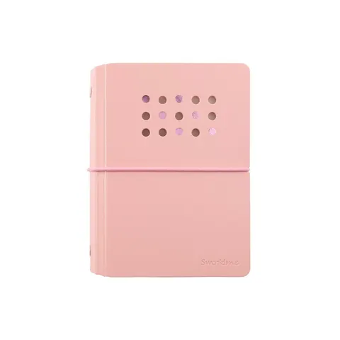 Sworld Caiet ME, A6, biblioraft cu 6 inele, elastic, file albe, 40 file, roz