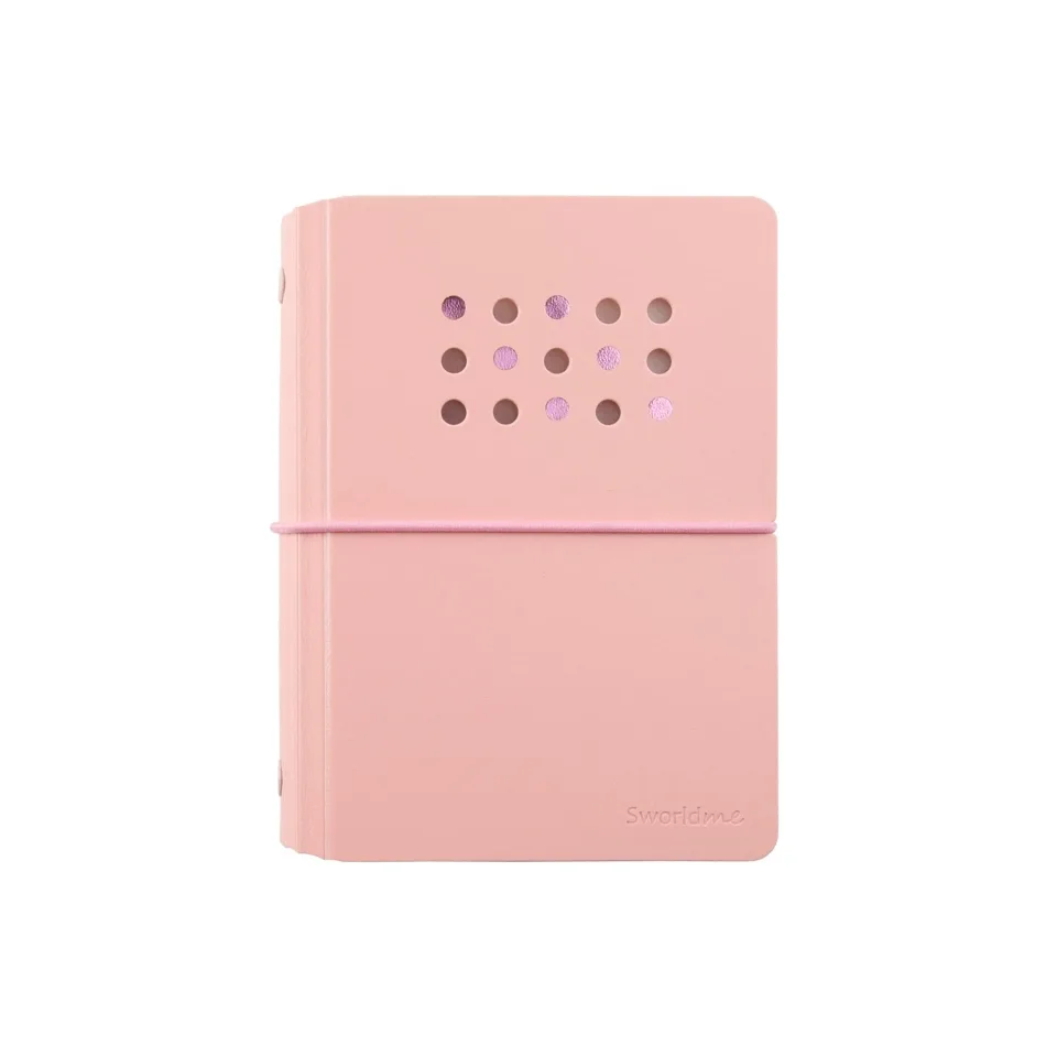 Sworld Caiet ME, A6, biblioraft cu 6 inele, elastic, file albe, 40 file, roz