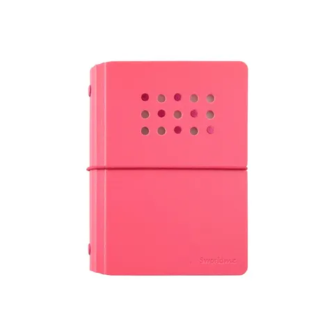 Carnet Sworld ME, A6, 6 inele, elastic, foi albe, 40 foi, roșu