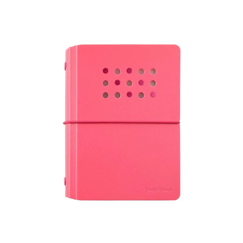 Carnet Sworld ME, A6, 6 inele, elastic, foi albe, 40 foi, roșu