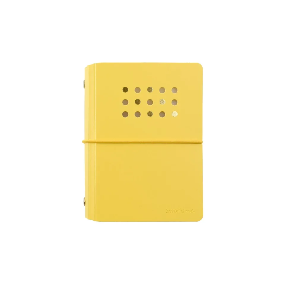 Sworld Caiet ME, A7, 6 inele, elastic, pagini fără linii, 40 file, galben