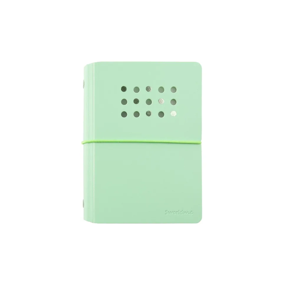 Caiet Sworld ME, A7, 6 inele, elastic, foi albe, 40 foi, verde