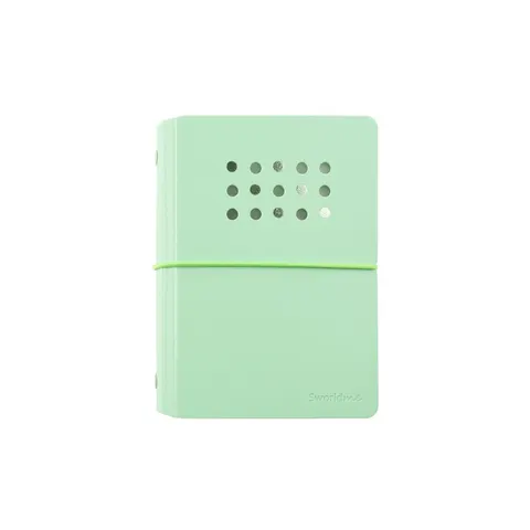 Caiet Sworld ME, A7, 6 inele, elastic, foi albe, 40 foi, verde