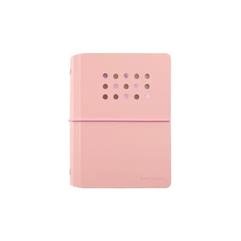 Sworld Caiet ME, A7, cu 6 inele, elastic, foi albe, 40 file, roz