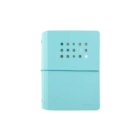 Sworld Caiet ME, A7, cu 6 inele, elastic, file fără linii, 40 file, albastru