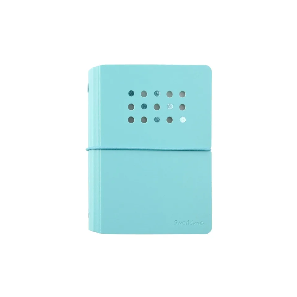 Sworld Caiet ME, A7, cu 6 inele, elastic, file fără linii, 40 file, albastru