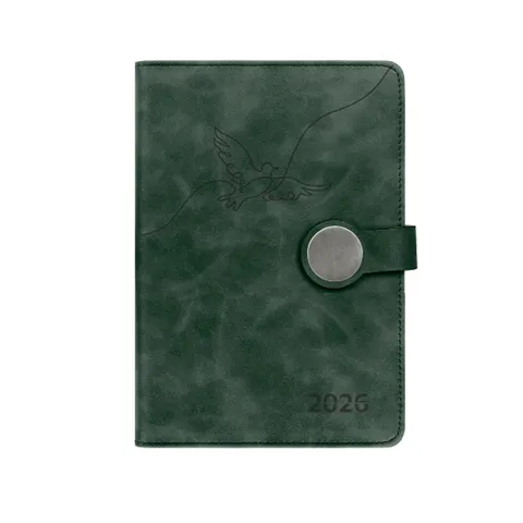 Planner Simple Life, A5, datat, cu închidere magnetică, verde