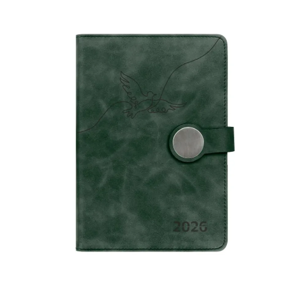 Planner Simple Life, A5, datat, cu închidere magnetică, verde