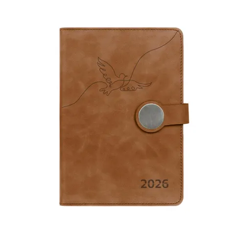Planner Simple Life, A5, datat, cu închidere magnetică, maro