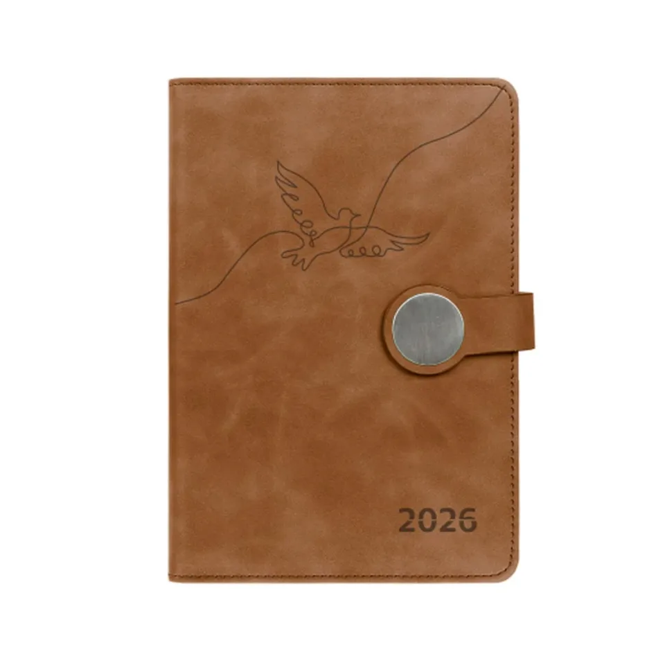 Planner Simple Life, A5, datat, cu închidere magnetică, maro